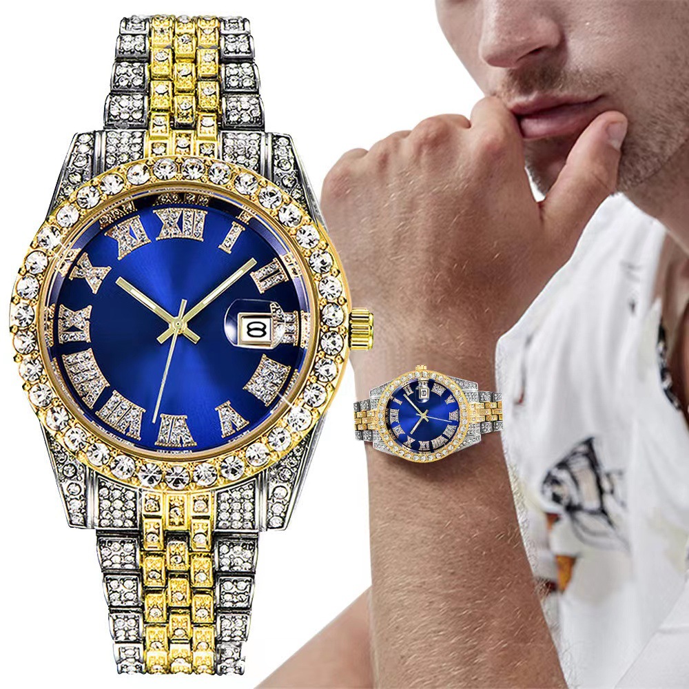 Luxury Watch Iceberg - 럭셔리 힙합 스테인리스 스틸 골드 컬러