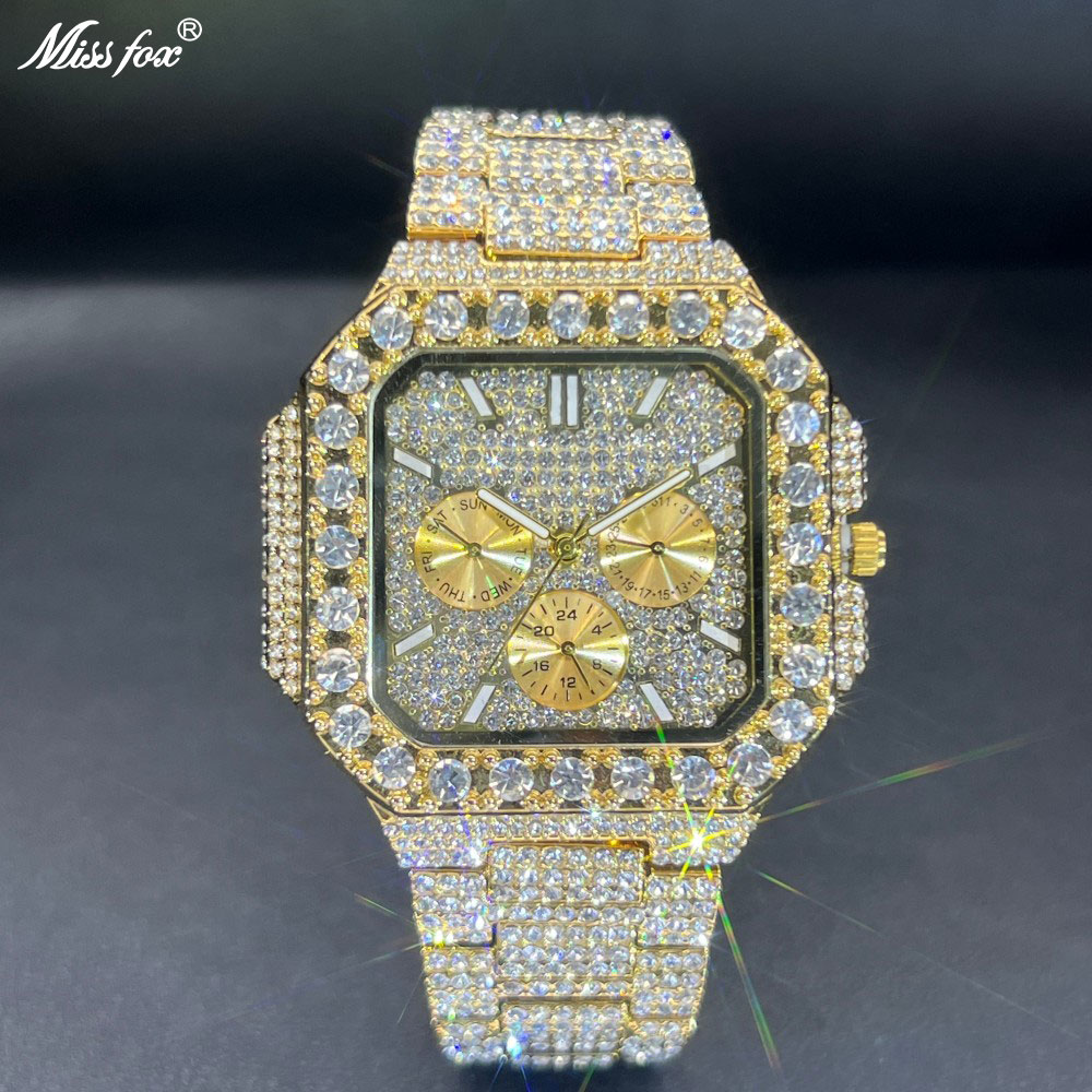 Luxury Watch Iceberg - 미스폭스 남성용 럭셔리 다이아몬드 시계 힙합