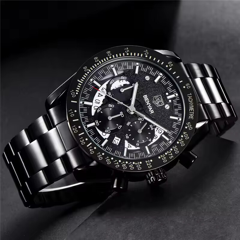 베냐르 패션 스포츠 시계, 남성용 고급 브랜드, 블랙  - Luxury Watch Maker 리뷰 및 가격