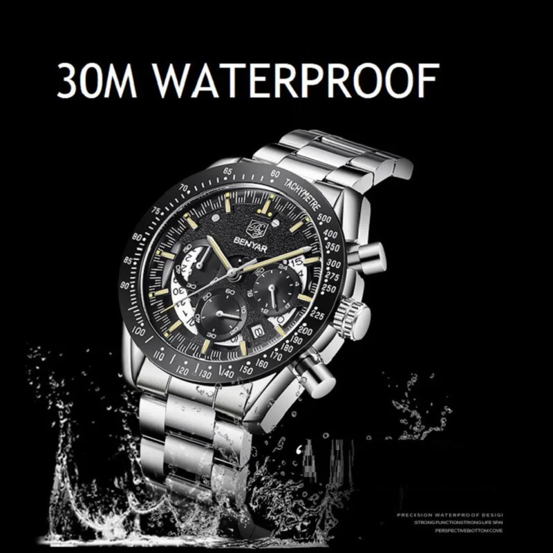 베냐르 패션 스포츠 시계, 남성용 고급 브랜드, 블랙  - Luxury Watch Maker 리뷰 및 가격