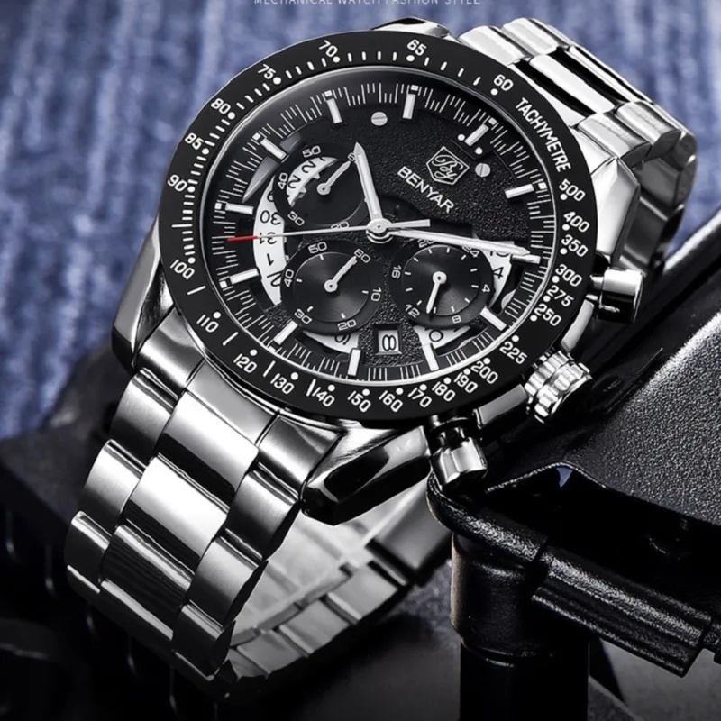 베냐르 패션 스포츠 시계, 남성용 고급 브랜드, 블랙  - Luxury Watch Maker 리뷰 및 가격
