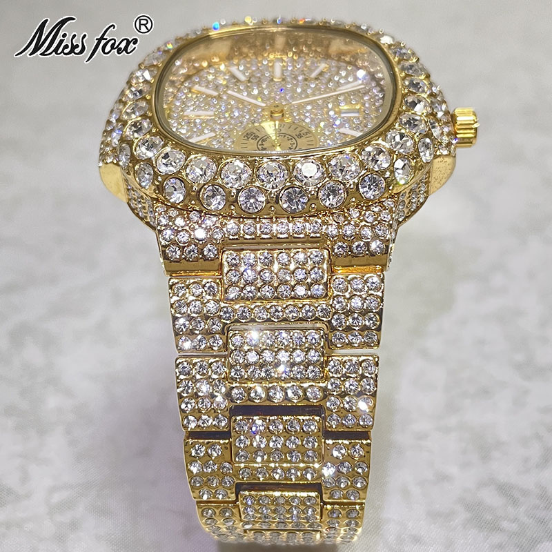 힙합 브랜드 MISSFOX 패션 아이스 아웃 시계 남성 - Luxury Watch Iceberg 리뷰 및 가격