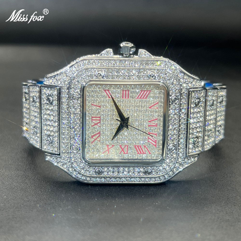 미스폭스 아이스드 아웃 남성 시계 사각형 다이아몬드 핑 - Luxury Watch Iceberg 리뷰 및 가격