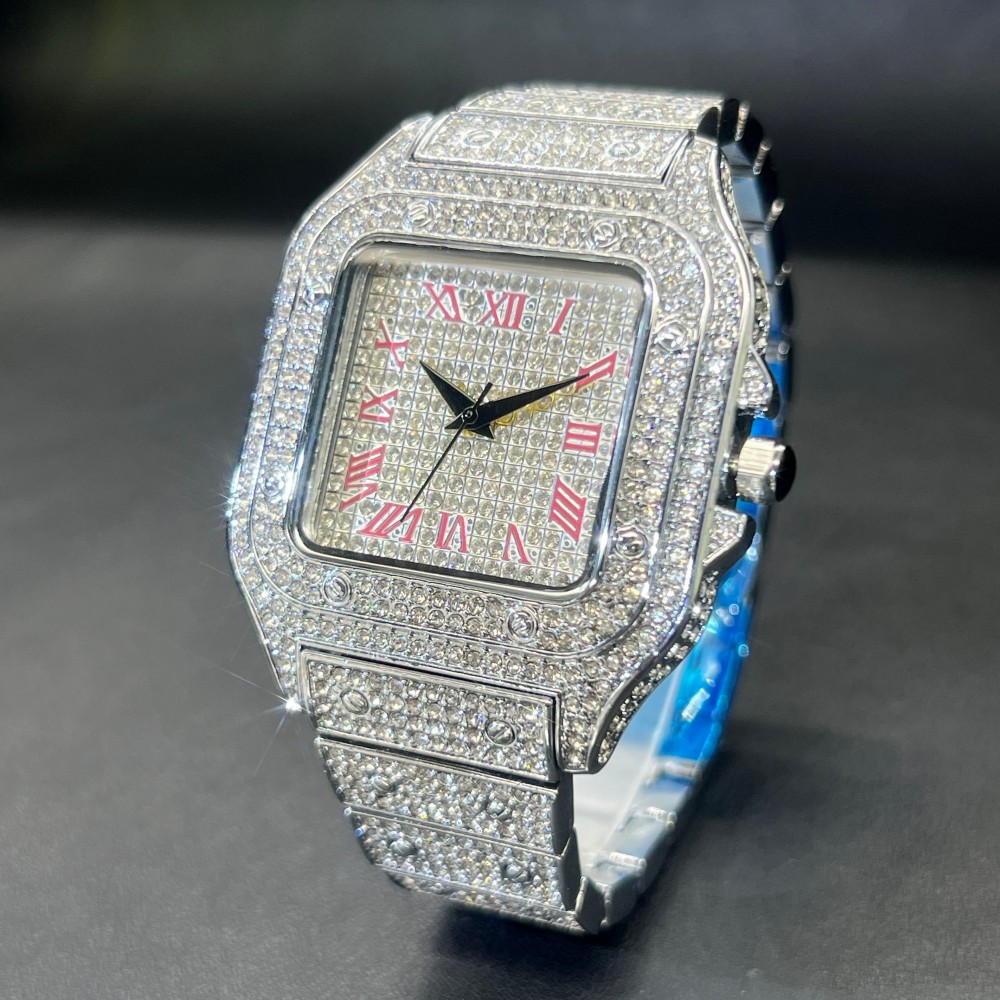 미스폭스 아이스드 아웃 남성 시계 사각형 다이아몬드 핑 - Luxury Watch Iceberg 리뷰 및 가격